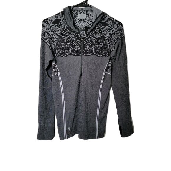 Athleta Tops - Athleta Stretchy Hoodie Womens M 3/4 Zipper Fitted Activewear Athleisure Comfort